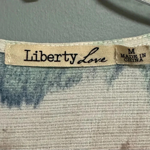 LIBERTY LOVE Tie Dye Swim Cover Tie Waist Wrap Blue Brown Green Cream Size M - Picture 4 of 6